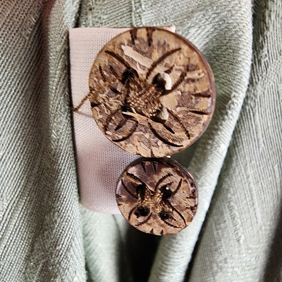 Caribbean Tall Man Silk Blend Palm Damask Print Shirt NWT Sage Green Size 2XT - Picture 15 of 15